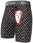 Shock Doctor Black/White Lux Core Compression Short With Bio-Flex Cup Adult Youth