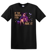 Epic Adult/Youth If The Broom Fits Ride It Witch Cotton Graphic T-Shirts