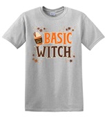 Epic Adult/Youth Basic Witch Pumpkin Spice Latte Season Cotton Graphic T-Shirts