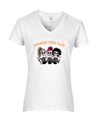 Epic Ladies Pumpkin Spice Latte Club Skeleton Squad V-Neck Graphic T-Shirts