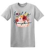 Epic Adult/Youth Hello Pumpkin Autumn Fall Flowers Season Cotton Graphic T-Shirts
