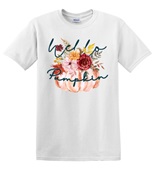 Epic Adult/Youth Hello Pumpkin Autumn Fall Flowers Season Cotton Graphic T-Shirts