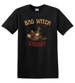 Epic Adult/Youth Bad Witch Energy Skull Pumpkin Hat Cotton Graphic T-Shirts