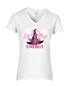 Epic Ladies Good Witch Energy Wicked Pink Hat V-Neck Graphic T-Shirts