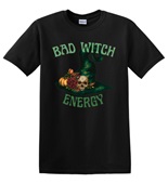 Epic Adult/Youth Bad Witch Energy Wicked Green Hat Cotton Graphic T-Shirts
