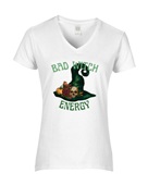 Epic Ladies Bad Witch Energy Wicked Green Hat V-Neck Graphic T-Shirts