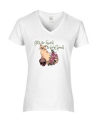 Epic Ladies It's So Hard To Be Good Skull Roses Cat V-Neck Graphic T-Shirts