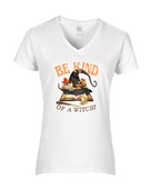 Epic Ladies Be Kind Of A Witch Halloween Fall Hat V-Neck Graphic T-Shirts