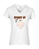 Epic Ladies Spooky AF Ghost Drip Halloween V-Neck Graphic T-Shirts