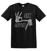 Epic Adult/Youth 67 Six Seven Skeleton Hands Distressed Cotton Graphic T-Shirts
