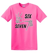 Epic Adult/Youth 67 Six Seven Skeleton Hands Distressed Cotton Graphic T-Shirts