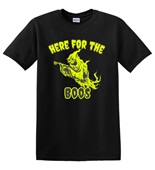 Epic Adult/Youth Here For The Boos Booze Ghoul Monsters Cotton Graphic T-Shirts