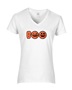 Epic Ladies Boo Basketball Pumpkins Jack O' Lanterns V-Neck Graphic T-Shirts
