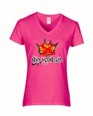 Epic Ladies No Kings Protest Fascism Protect Freedom V-Neck Graphic T-Shirts