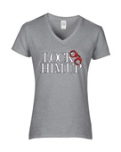 Epic Ladies Lock Him Up Red Cuffs Protest Fascism V-Neck Graphic T-Shirts