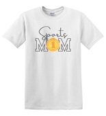 Epic Adult/Youth Sports Mom #1 School Club Team Fan Gold Cotton Graphic T-Shirts