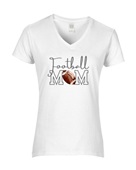 Epic Ladies Football Mom School Club Team Sports Fan V-Neck Graphic T-Shirts