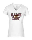 Epic Ladies Game Day Football Leopard Pink BCA V-Neck Graphic T-Shirts