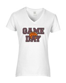 Epic Ladies Game Day Basketball Leopard Pink BCA V-Neck Graphic T-Shirts