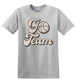 Epic Adult/Youth Go Team Basketball Tan College Pro Fan Cotton Graphic T-Shirts