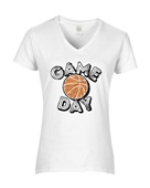 Epic Ladies Game Day Basketball College Fan Grit V-Neck Graphic T-Shirts