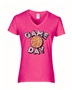 Epic Ladies Game Day Basketball College Fan Grit V-Neck Graphic T-Shirts