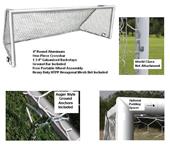 18.5'x6.5' World Class 40 Jr. Club-PB 4" Round Aluminum Portable Soccer Goals (PAIR)