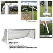 21'x7' World Class 40 Sr. Club-SP 4" Round Aluminum Semi-Permanent Inground Soccer Goals (PAIR)