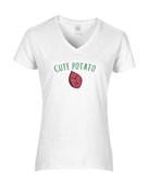 Epic Ladies Cute Potato Is Me Thanksgiving Meme V-Neck Graphic T-Shirts