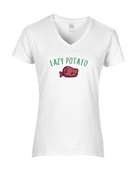 Epic Ladies Lazy Potato Is Me Thanksgiving Meme V-Neck Graphic T-Shirts