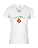 Epic Ladies Couch Potato Is Me Thanksgiving Meme V-Neck Graphic T-Shirts