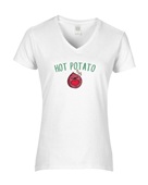 Epic Ladies Hot Potato Is Me Thanksgiving Meme V-Neck Graphic T-Shirts