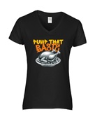 Epic Ladies Pump That Baste Thanksgiving V-Neck Graphic T-Shirts
