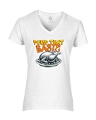 Epic Ladies Pump That Baste Thanksgiving V-Neck Graphic T-Shirts