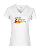 Epic Ladies Oh My Gourd Becky Thanksgiving Music V-Neck Graphic T-Shirts