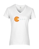 Epic Ladies Pumpkin Pie Man Whipped Cream Video Game V-Neck Graphic T-Shirts