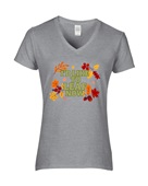 Epic Ladies I'd Like To Leaf Now Fall Thanksgiving V-Neck Graphic T-Shirts