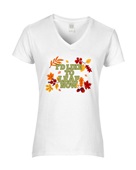 Epic Ladies I'd Like To Leaf Now Fall Thanksgiving V-Neck Graphic T-Shirts