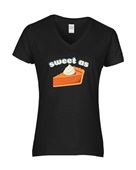 Epic Ladies Sweet As Pumpkin Pie Thanksgiving Fall V-Neck Graphic T-Shirts