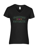 Epic Ladies Grandma's Favorite Family Thanksgiving V-Neck Graphic T-Shirts