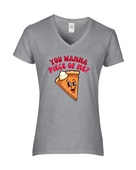 Epic Ladies You Wanna Piece of Me? Thanksgiving Pie V-Neck Graphic T-Shirts
