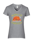Epic Ladies Happy Fat Pants Day Thanksgiving Feast V-Neck Graphic T-Shirts