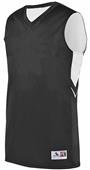 Adult Youth Alley-Oop Reversible Basketball Jersey Outside: BLACK, Inside: WHITE Primary