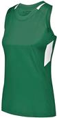 Ladies Multiple Sports Crossover Tank Jersey DARK GREEN/WHITE Primary
