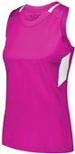 Ladies Multiple Sports Crossover Tank Jersey POWER PINK/WHITE Primary