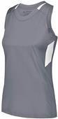 Girls Multiple Sports Crossover Tank Jersey GRAPHITE/WHITE Primary
