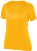 Womens Girls Attain Wicking Raglan Sleeve V-Neck Tee GOLD Primary