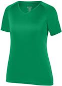 Womens Girls Attain Wicking Raglan Sleeve V-Neck Tee KELLY Primary