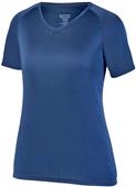 Womens Girls Attain Wicking Raglan Sleeve V-Neck Tee NAVY Primary