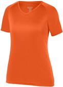 Womens Girls Attain Wicking Raglan Sleeve V-Neck Tee ORANGE Primary